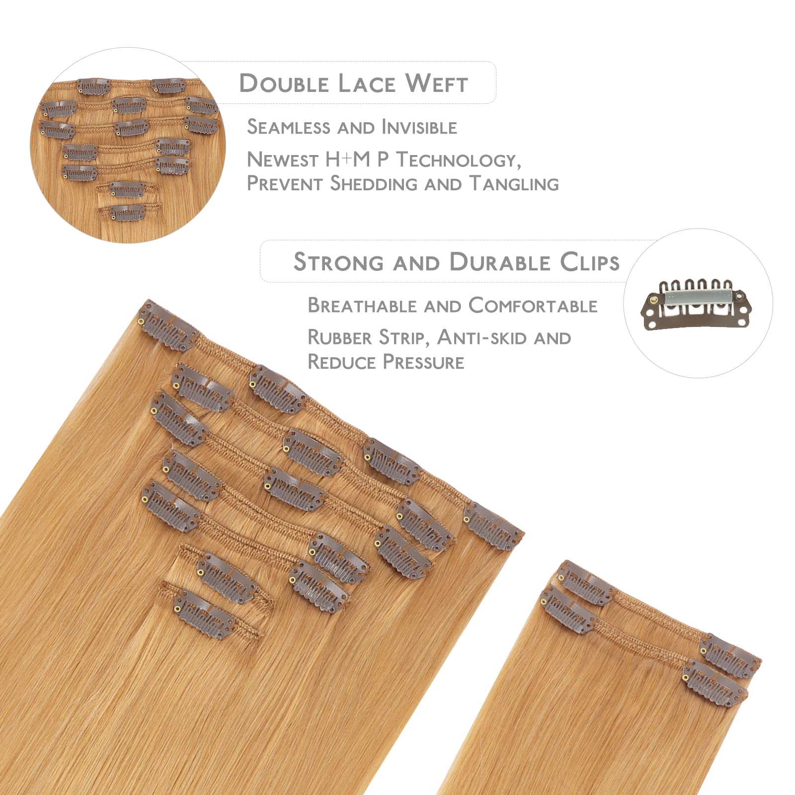 WENNALIFE Clip in Hair Extensions Human Hair 16 Inch 120g 7pcs Dark Brown Hair Extensions Clip in for Women Real Human Hair Double Weft Rallonge Cheveux Humain Extension Real Hair Extensions — view 105