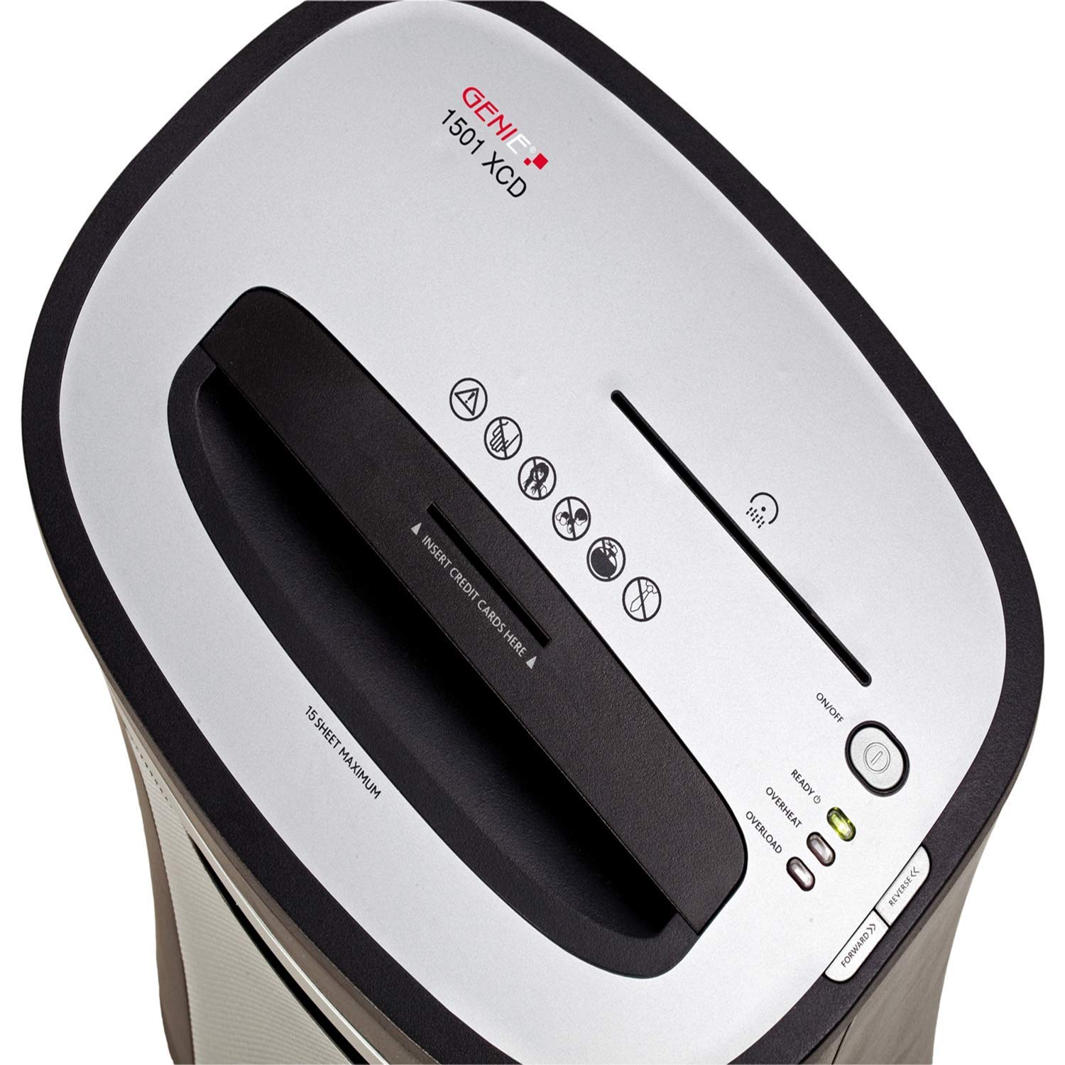 Genie 1501 XCD Destructeur de documents et CD Coupe croisée Corbeille intégrée/roulettes Gris anthracite