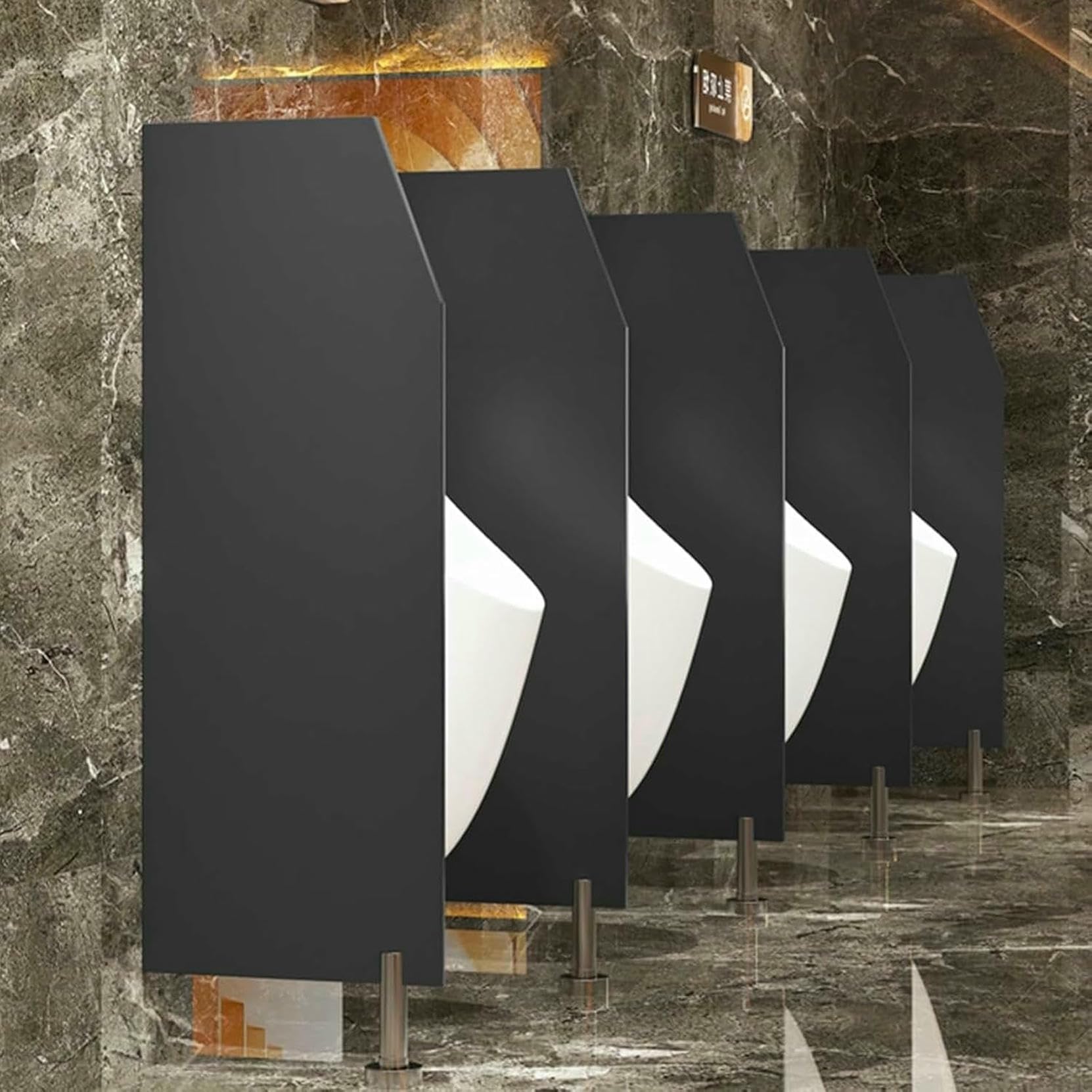 Mampara divisoria para urinario con herrajes de Acero Inoxidable, Separador de Pared para privacidad en baños públicos, Deflector de urinario Duradero y Funcional.