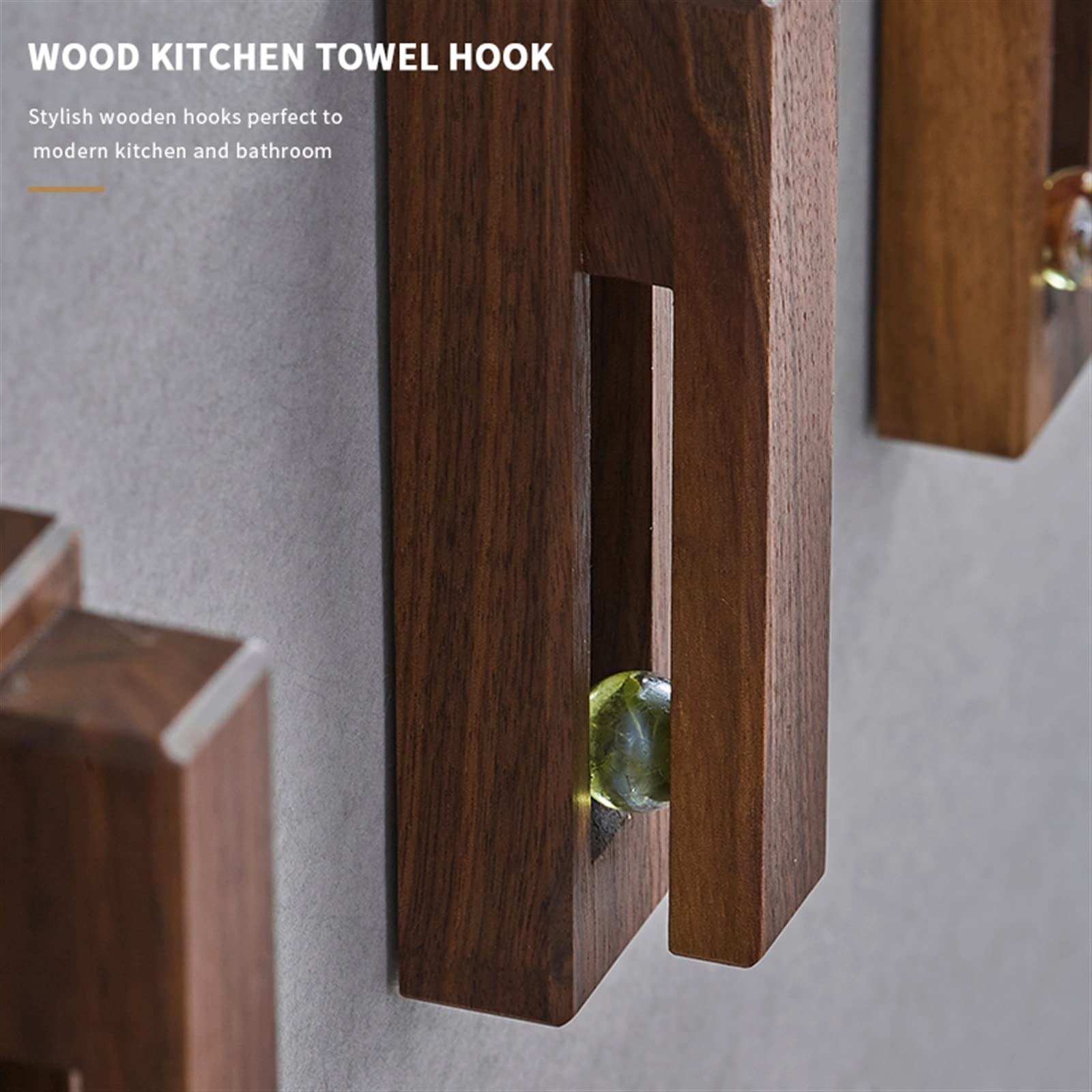 Ganchos de Pared Gancho for Bata de baño, Estante de Almacenamiento for Trapos de Cocina, Gancho de Madera sin Perforaciones, Gancho for Ropa, Accesorios for el baño y el hogar Perchero de Pared (Col