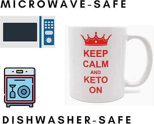 Miniatura 2 de Rave Taza Keto con texto en inglés "Keep Calm & Keto On", taza de té, bebida y regalo divertido