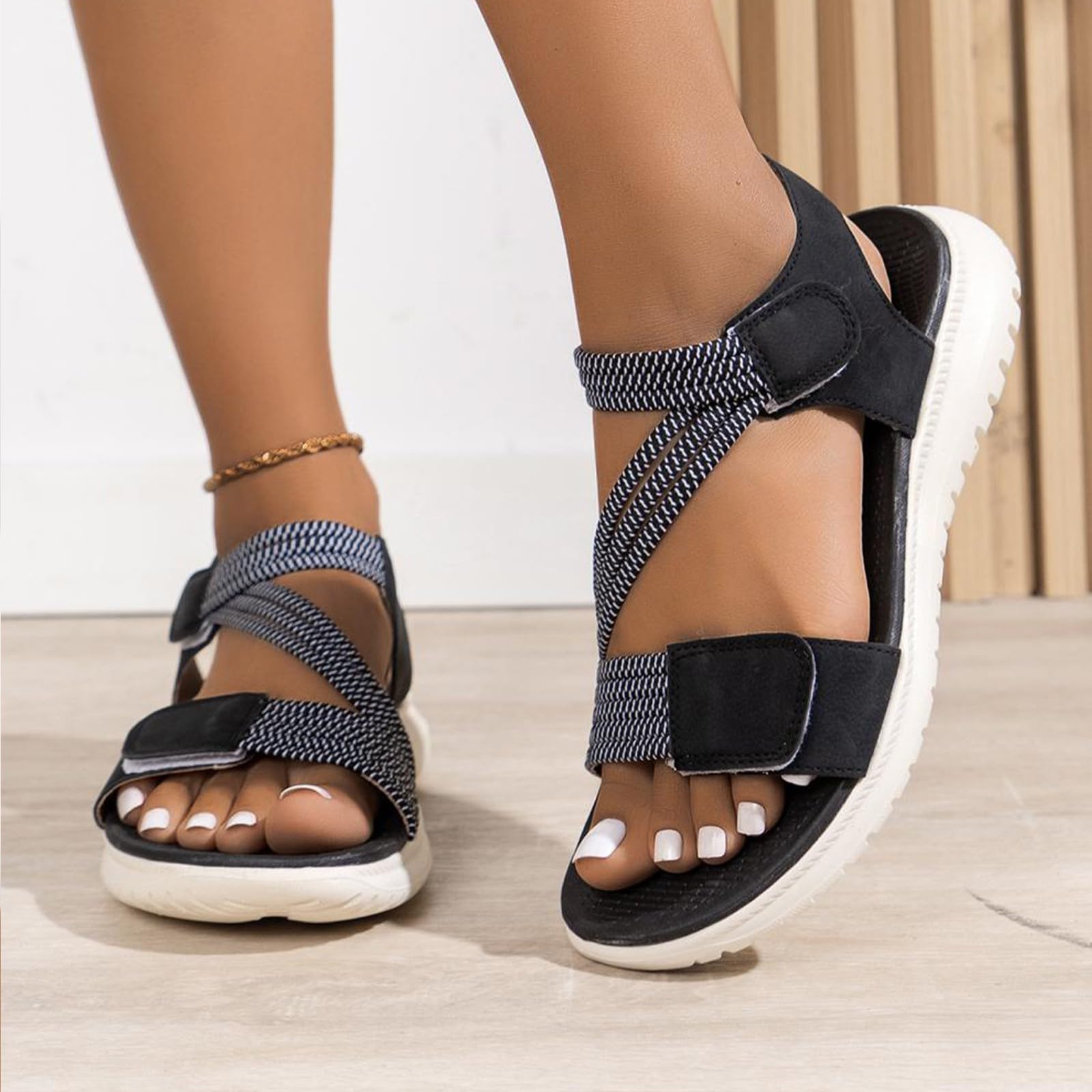 Genérico Sandalias Mujer Verano Zapatos Comodas Deportivas Barefoot Zapatillas Trekking Sapatos Planas Calzado Ergonómicas Sneakers Horma Ancha Sapatilhas Amortiguación Shoes