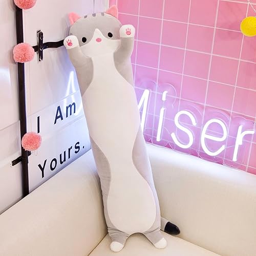Miniatura 2 de Muñeca de peluche suave y bonita almohada larga para el cuerpo de gato, almohada de algodón para dormir, cojín de espalda, regalo para niños y novia