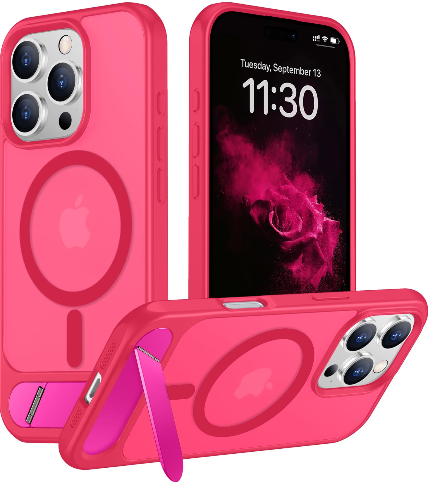 Temdan Magnetic Compatible with iPhone 16 Pro Case, [Built-in Invisible Kickstand][Compatible with MagSafe][Military Grade Shockproof] Slim