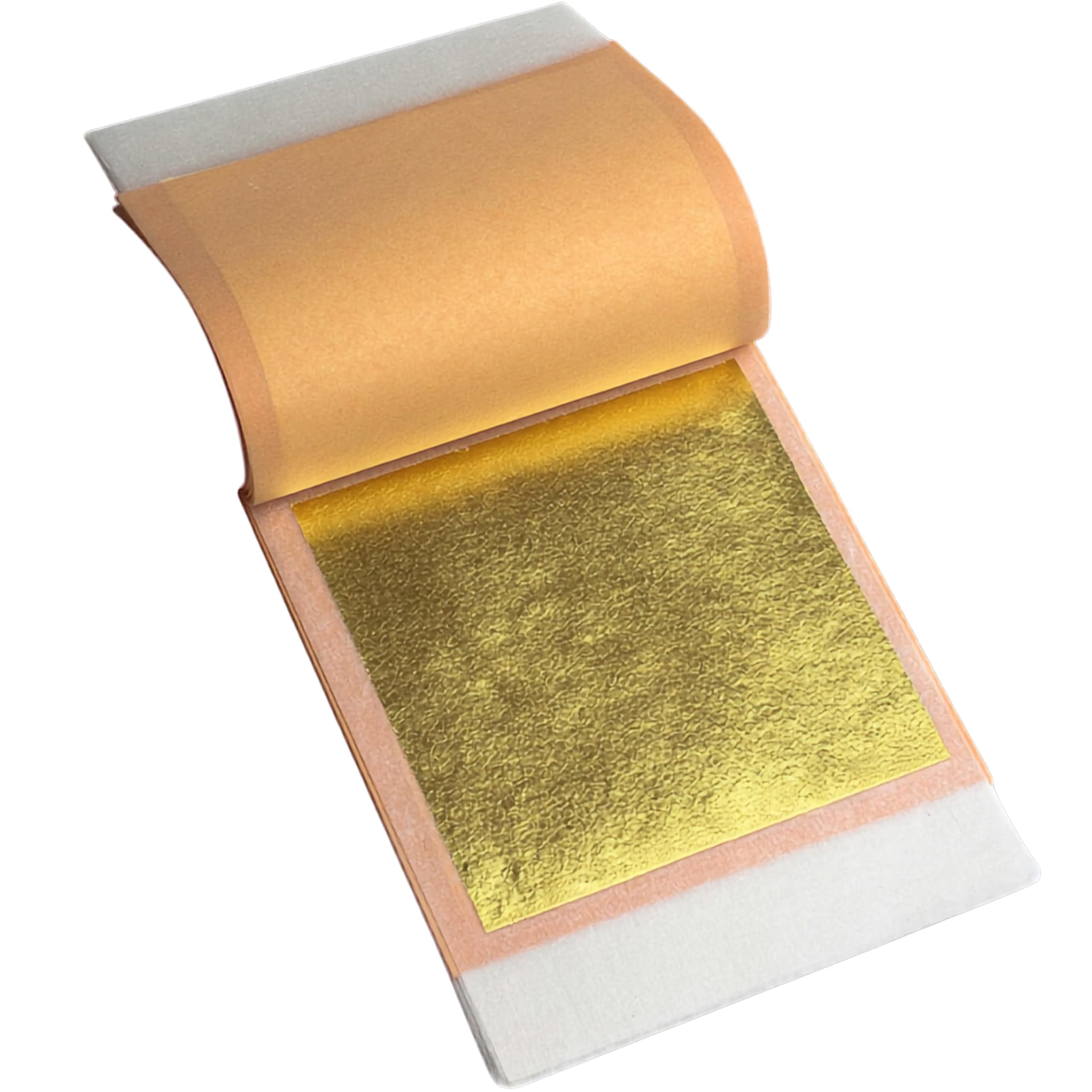 Hoja de oro puro de GLC/Vark dorado/oro waraq (25 piezas) Hoja de hojas de oro de 24 quilates para hoja de oro GLC, hojas de oro finas, alimentos, dorados, belleza facial, spa (7.6 x 5.1 cm_