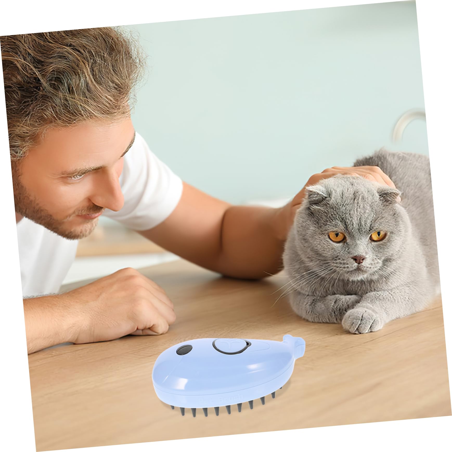VANZACK 5piezas Cepillo De Vapor Autolimpiante Para Gatos Masaje Cepillo Multifuncional Para Eliminar Pelo Enredado y Bañar