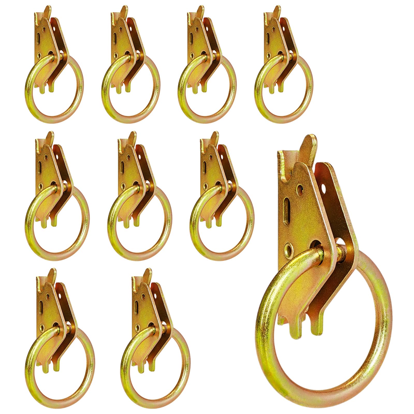 10 Pack E-Track O-Rings Galvanized Steel Tie Down Anchors, Heavy-Duty 2" Diameter O-Ring - 1,500 lb Working Load Limit, Secure Cargo in Trucks, Enclosed Trailers, Flatbeds, RVs, Vans