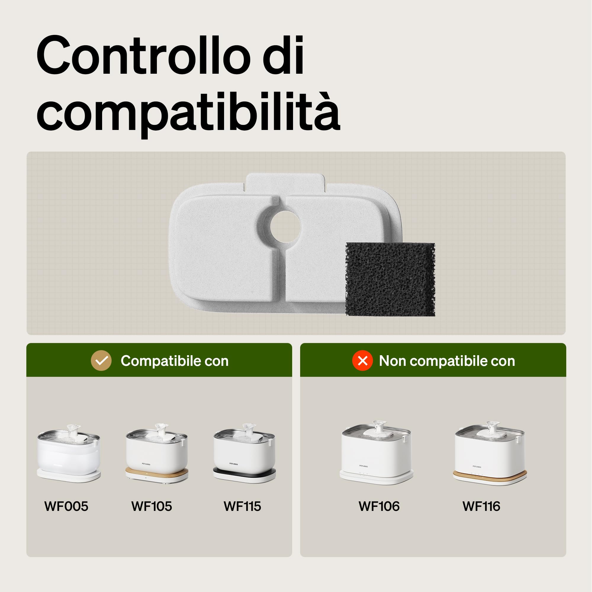 PETLIBRO Filtro Fontanella per Gatti, 8 Filtro di Ricambio per Fontana per Gatti Dockstream PLWF005, PLWF115, PLWF105, Filtro con Filtrazione Verticale per Fontanella Gatto Fontana Gatto