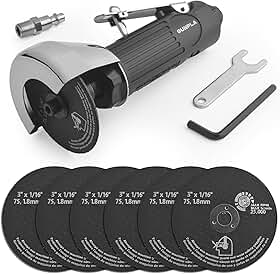 Gunpla Ferramenta de Corte Pneumática com 6 Discos de Corte de 3 Polegadas Para Esmerilhadeira, Ferramenta Pneumática Para Corte de Chapas Metálicas, Cortador Pneumático.