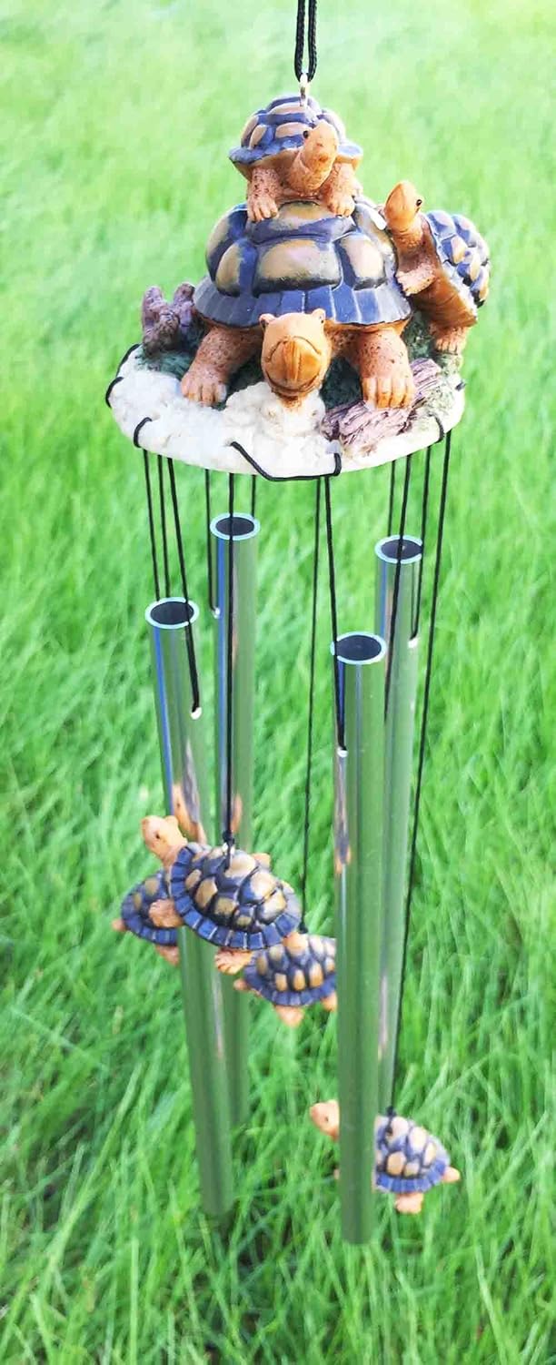 Gifts & Decor Tortoise Turtle Family Slow But Steady Resonant Relaxing Wind Chime Patio Garden