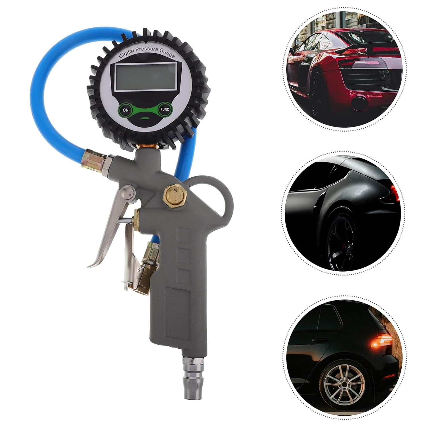 Heavy Duty Electronic Tire Pressure Gauge Air Pressure Monitor with Large Grip for Car and Motorcycle Tires Accurate Fast Measurement Tool