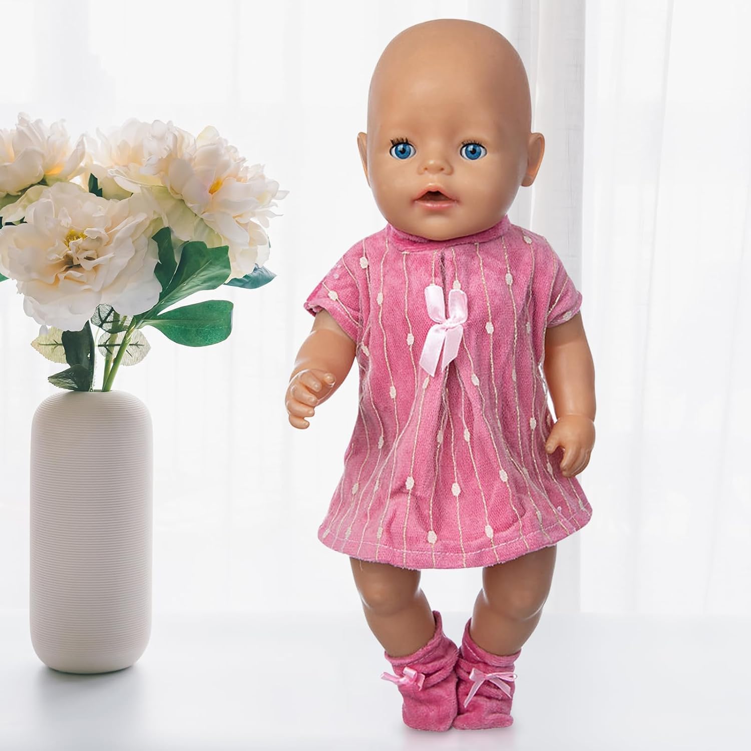 2 Pièces Vêtements De Poupée Pour New Born Baby 35-43 Cm - Tenue Douce Et Résistante - Accessoire Facile à Enfiler - Cadeau Jeu De Rôle - Poupée Non Incluse - Neuytiky