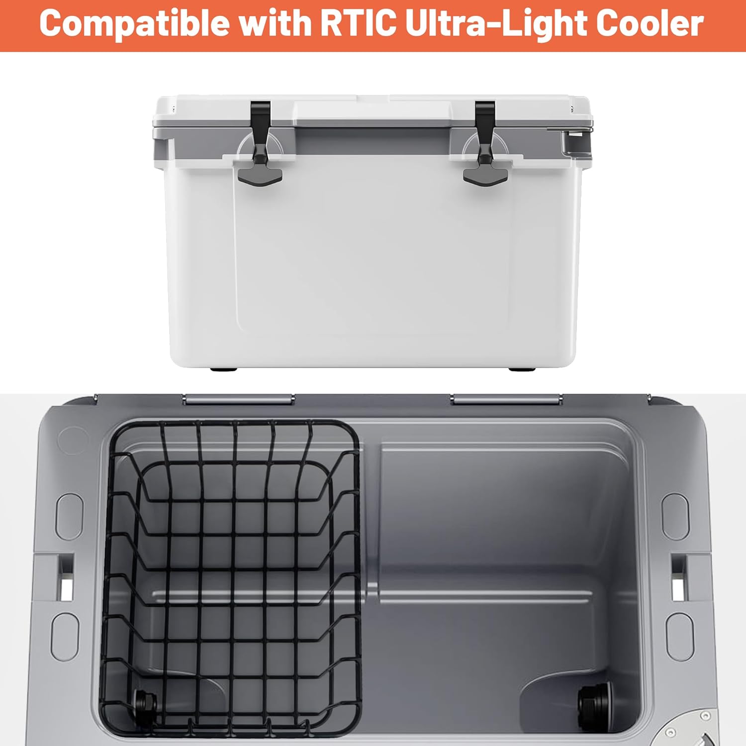 32 qt Cooler Basket Compatible with RTIC 32 Cooler, Perfect for Organization Accessory, Black