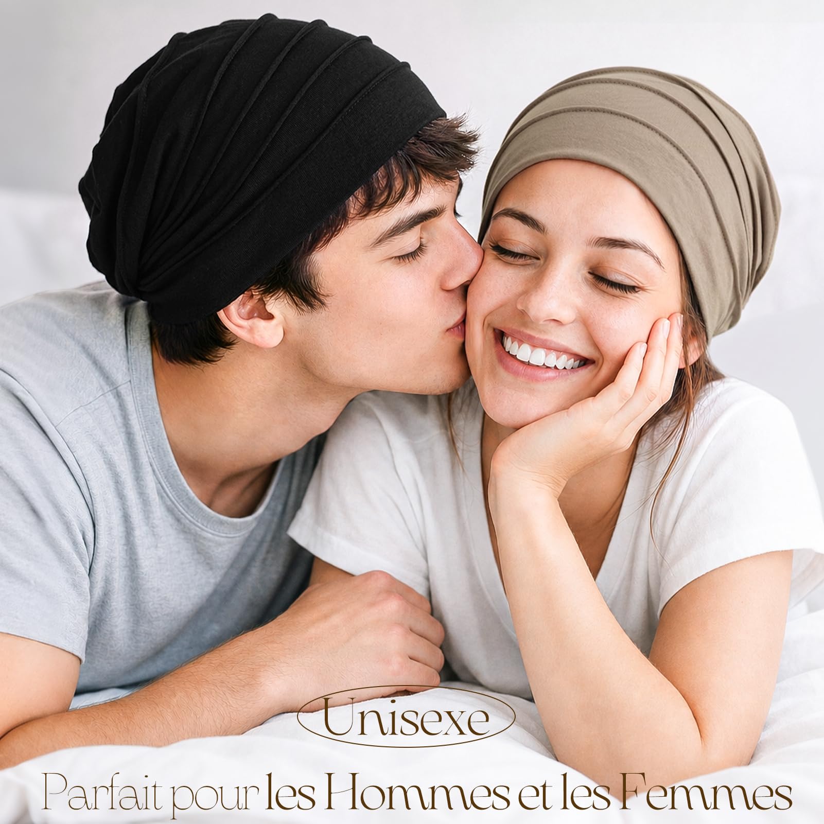 Kiiwah Bonnet Chimio Femme, Élastique Turban avec Doublure en Satin Unisexe Respirant Turban Doux Casquette Chimio Femme Bonnet en Satin de Nuit pour Les Loisirs, Le Sport, Le Travail
