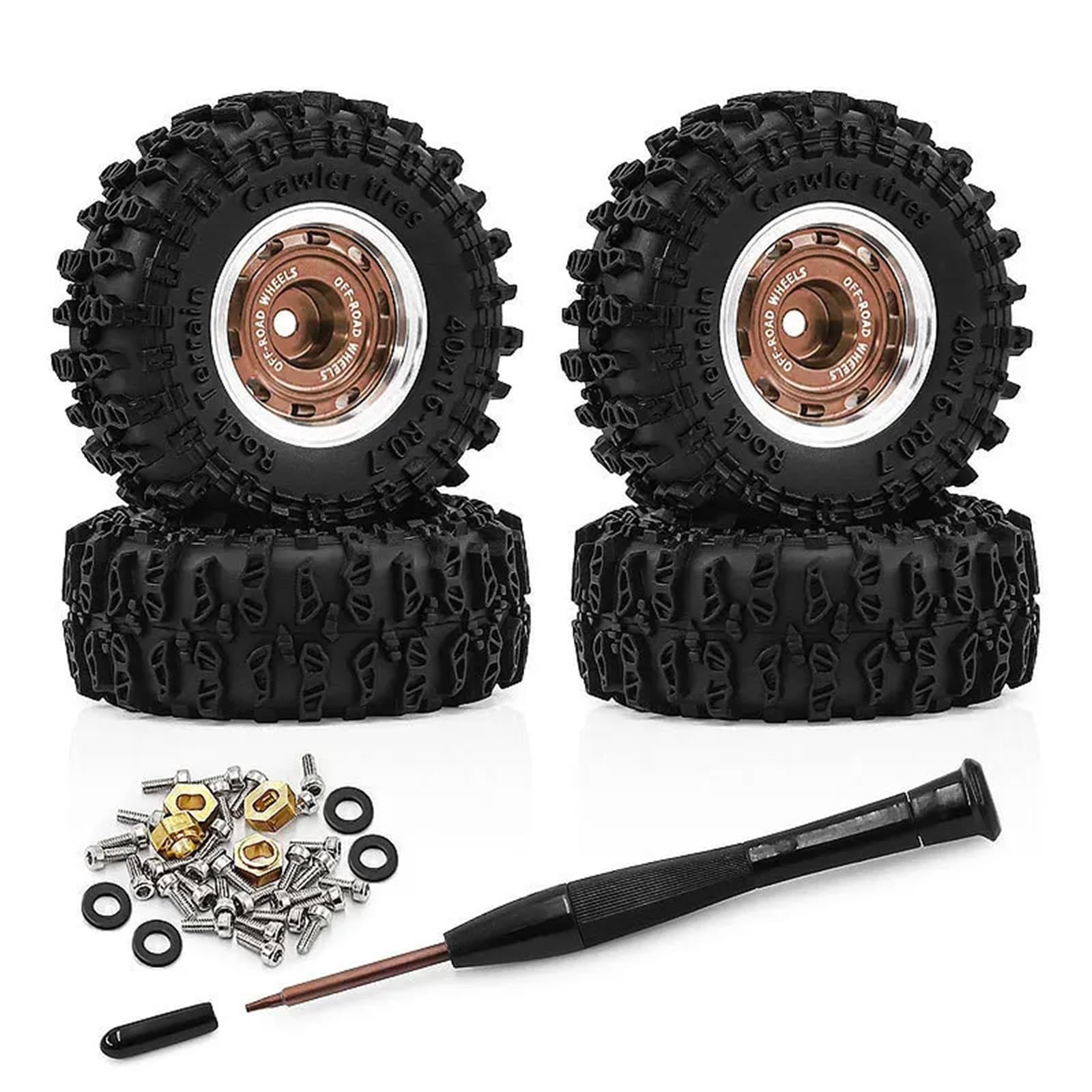 Per Ascent-32 SCX30 1/30 4 Pz 40mm 0.7 "Metallo Piatto Profondo Beadlock Ruota Pneumatico RC Crawler Auto Parti Di Aggiornamento Accessori Ricambi Modellini RC