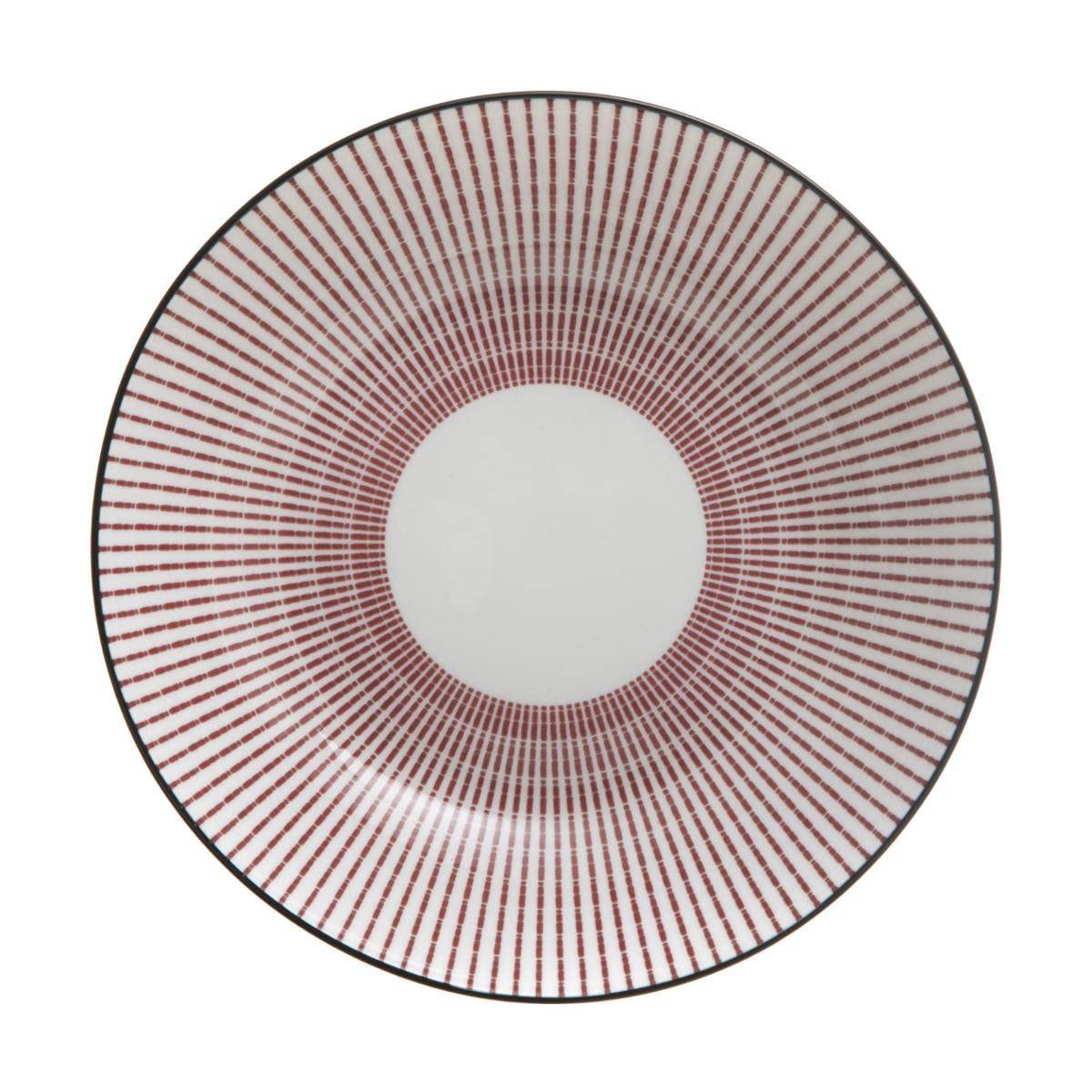 Secret de Gourmet - Juego de 6 platos hondos con dibujo rojo 20,5 cm