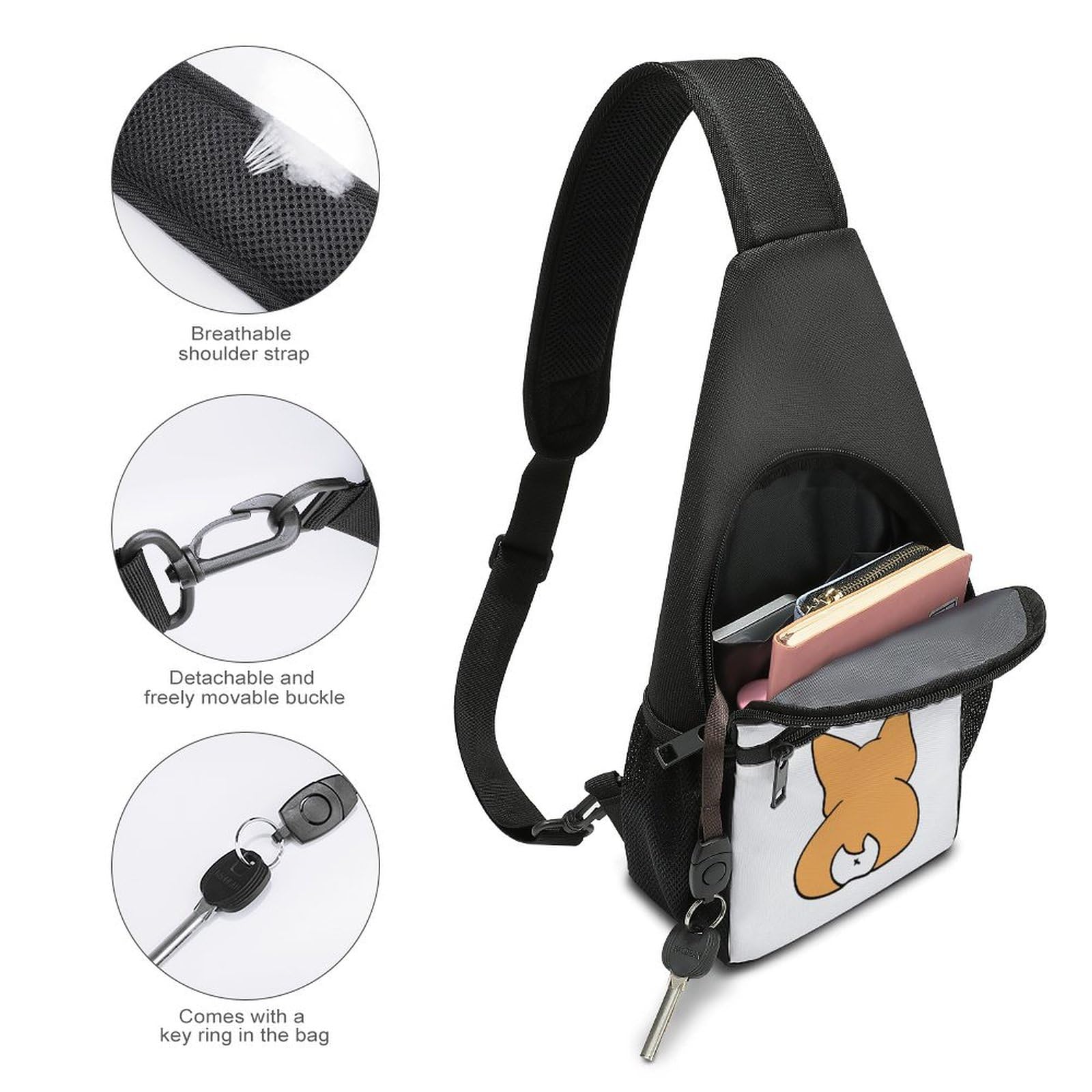 Amazon.co.jp: コーギー のお尻 ぷりぷり 萌え萌え ショルダーバッグ