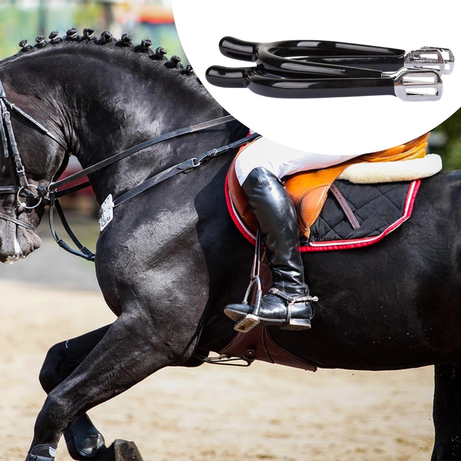 Fenteer Espuelas para enlazar Caballos para Hombres y Mujeres, decoración para Botas de Caballo, espuelas Vaqueras Occidentales, Accesorios de equitación para, L