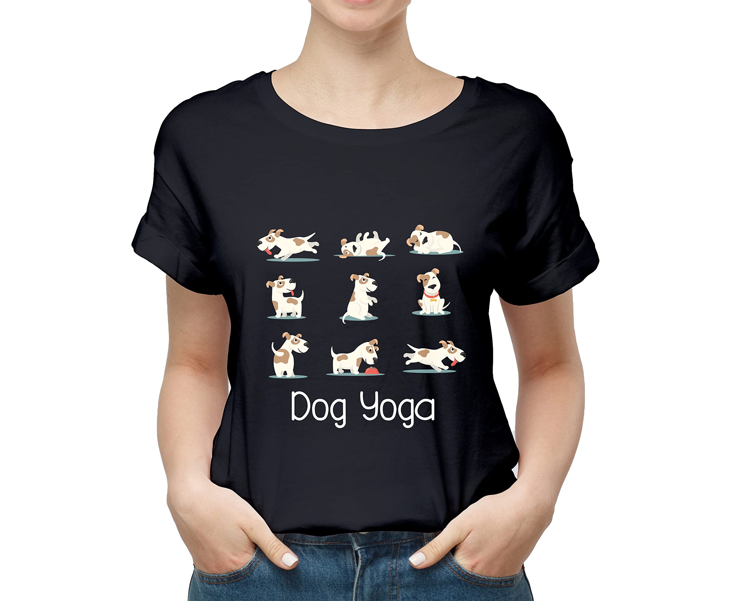 Vegon Kart Dog Yoga 100% Cotton Round Neck Graphic Printed T Shirt for Men Women,Dog lovert Shirt, Dog Pattern t Shirt, Pet Lover t Shirt. Black (B0C74X2VP8) Amazon Price History, Amazon Price Tracker