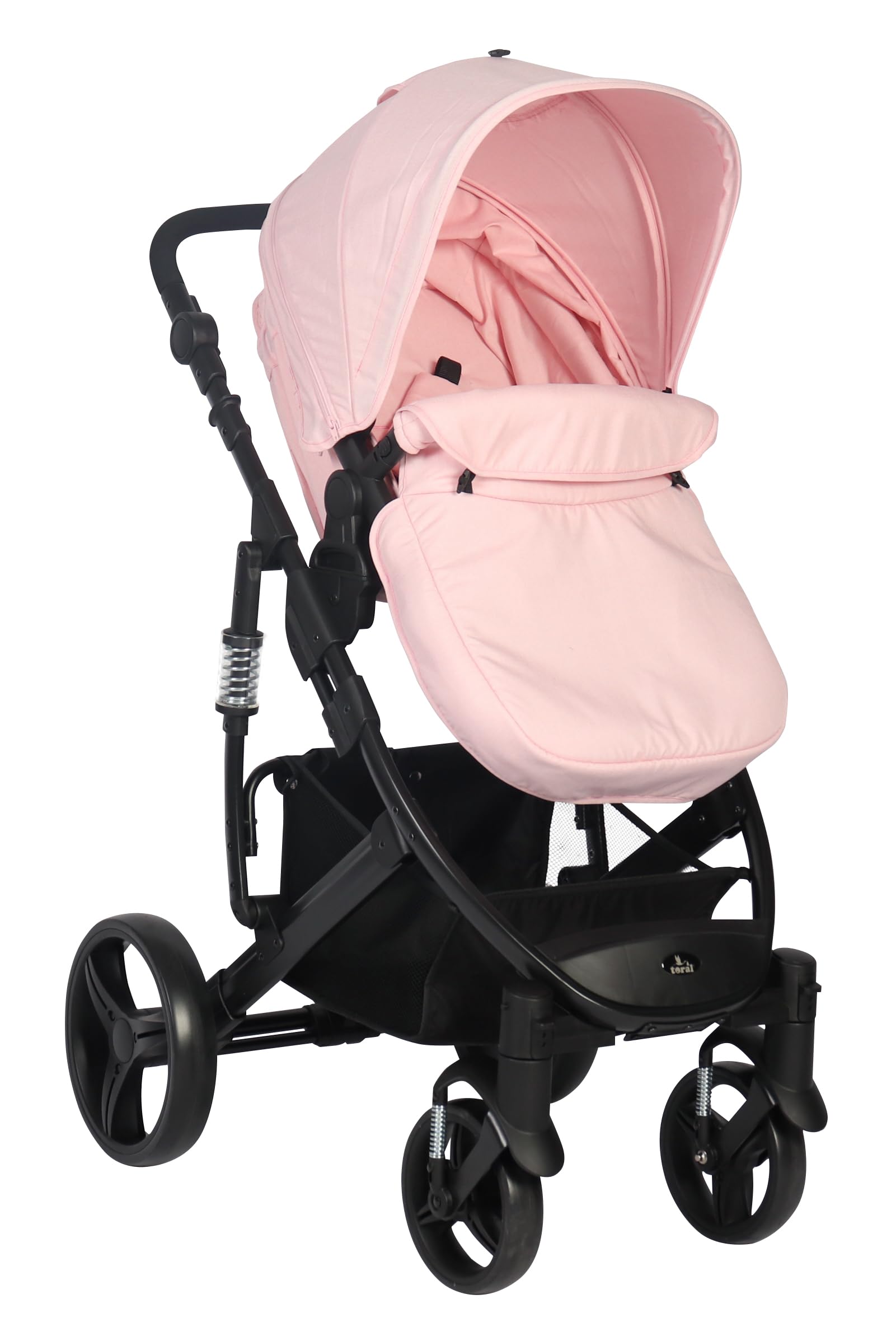 TORAL Carrito Bebe 2 en 1 - Cochecito Bebe Convertible y Versátil con Accesorios, Carro Bebe 2 Piezas, Elegante y Práctico Coche para Bebé, Ideal para Viajes y Paseos Urbanos. Modelo Corinto Rosa