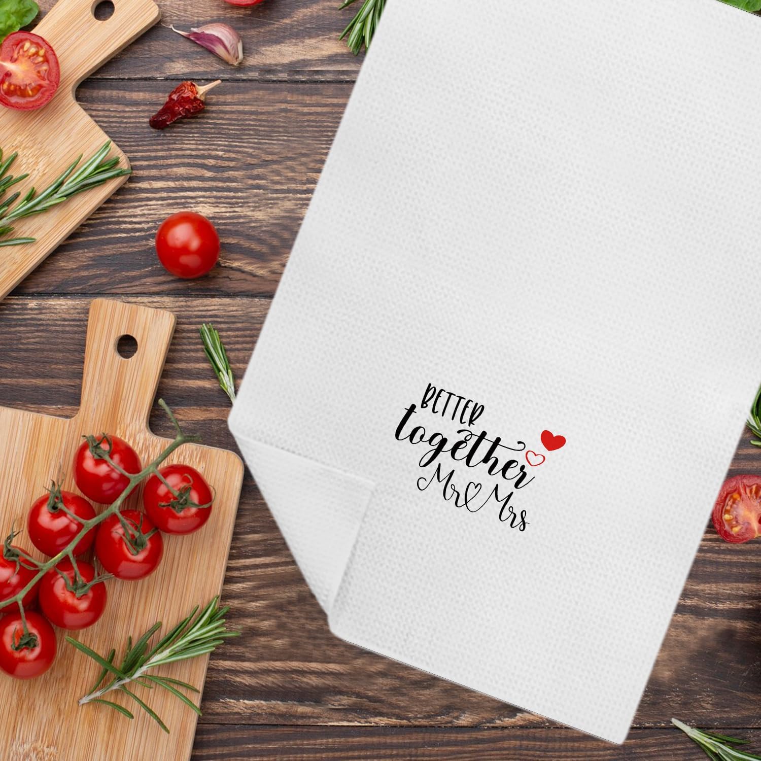 Wedding Gift for Couple,Marriage Gifts,Couple Kitchen Gifts,2 Pieces 16 X 24 Inch Hand Towels,Couple Kitchen Decor,Kitchen Towels for Newlyweds - Image 5