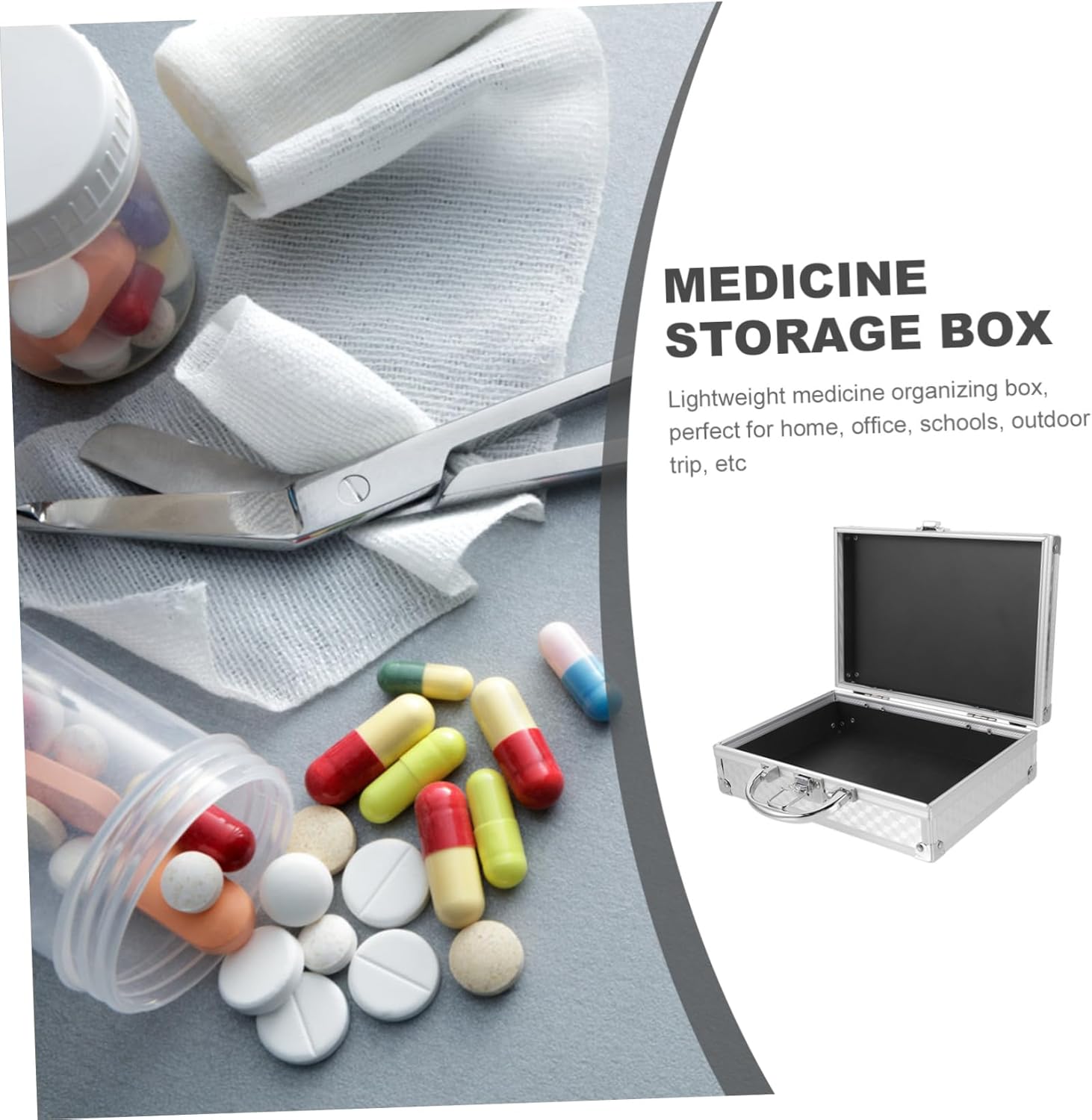 Multi-purpose Aluminum Alloy Storage Box for Medicine Tools and Travel Accessories Safe Sturdy and Convenient Portable Medical Case Rounded Edges