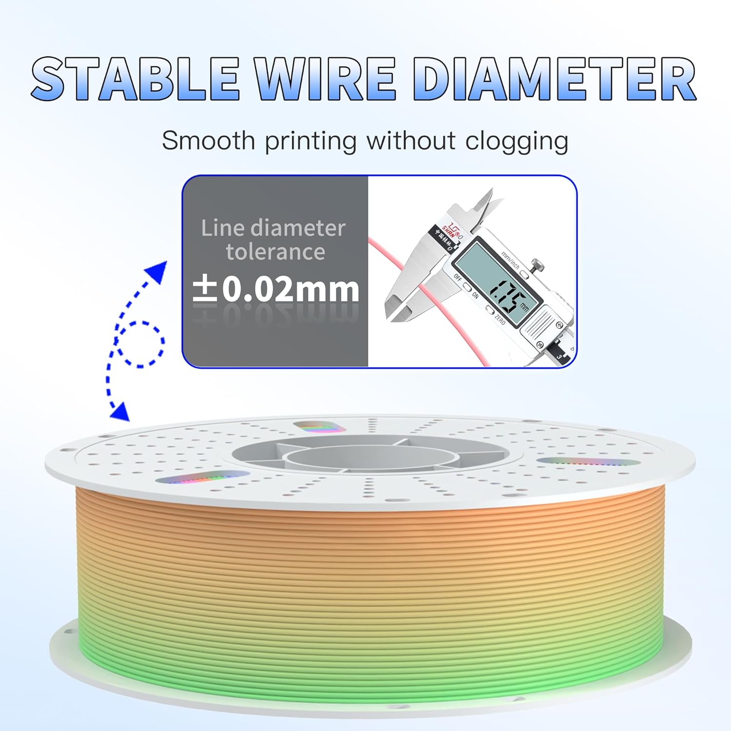 PINBALL Matte Rainbow PLA 3D Printer Filament 1.75mm Multi-Color Changing Filament 3D Printing PLA Filament Dimensional Accuracy +/- 0.02mm 1 KG Matte Rainbow Red Coral