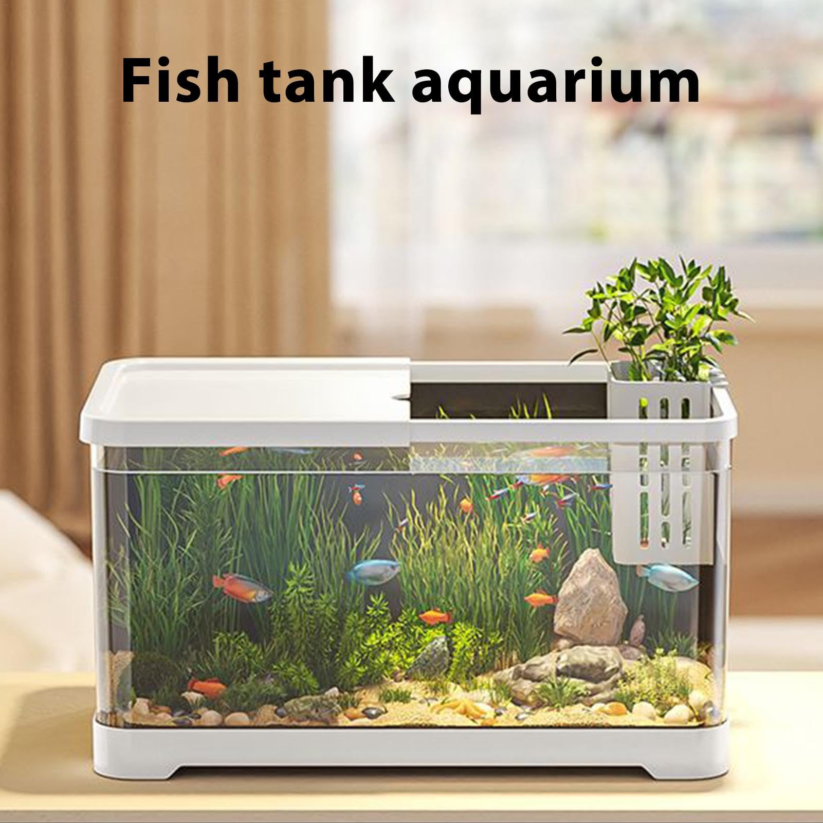 Zbiornik na ryby, mały zbiornik na ryby, akwarium na ryby, zestaw do akwarium, zestaw do akwarium Guppy, zestaw do akwarium, akwarium z koszem, domowa konfiguracja akwarium