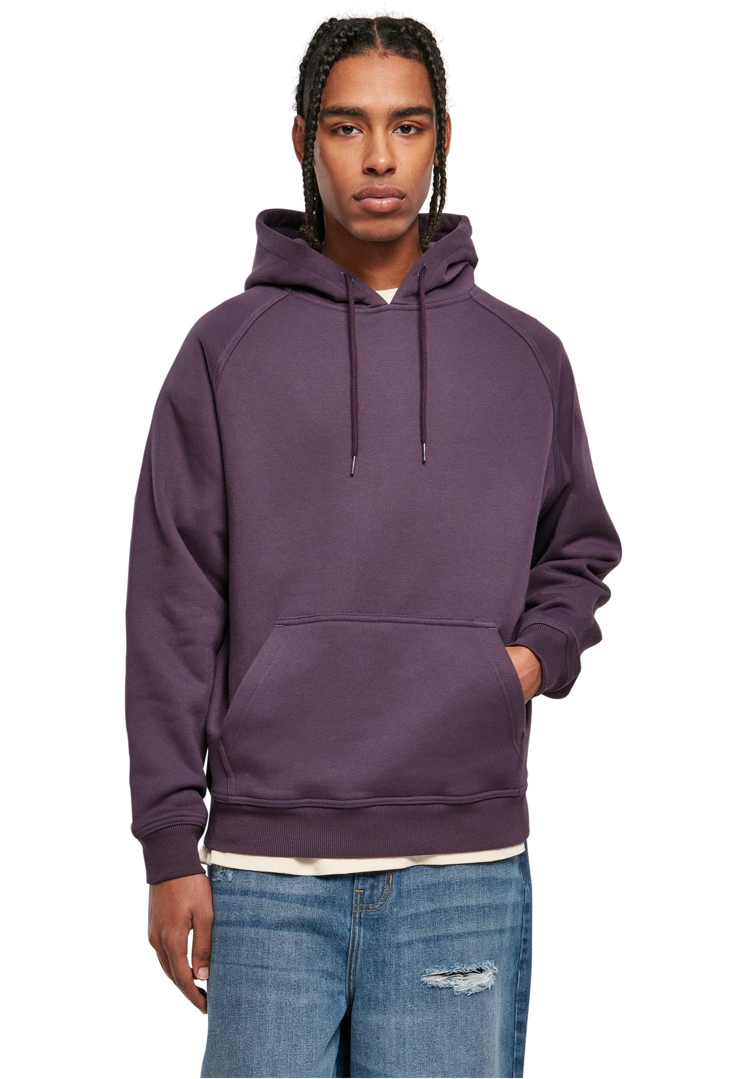 Urban Classics Men's Blank Hoody Sweatshirt, purplenight, XS