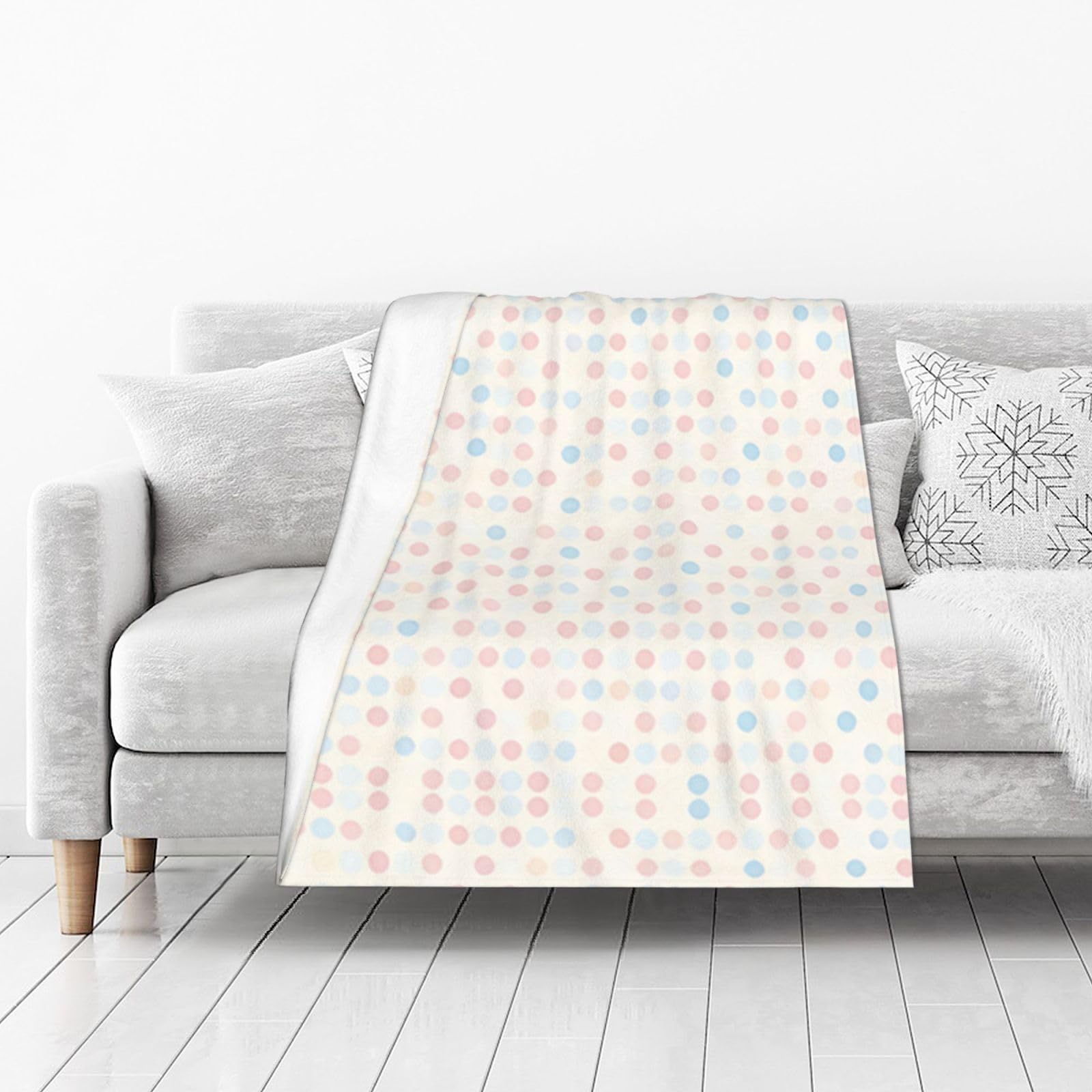 DUYIOKH Pastel Confetti Print Thick Throw Blanket, Blanket for Couch Bed Warm Travel Blanket for Camping Movie Night