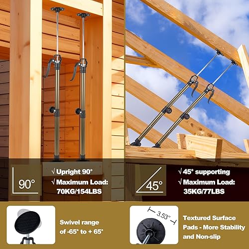 Miniatura 10 de MANQO Gato de gabinete para instalar poste de soporte de gabinete Sistema de soporte de tercera mano, barra de soporte ajustable, se extiende de