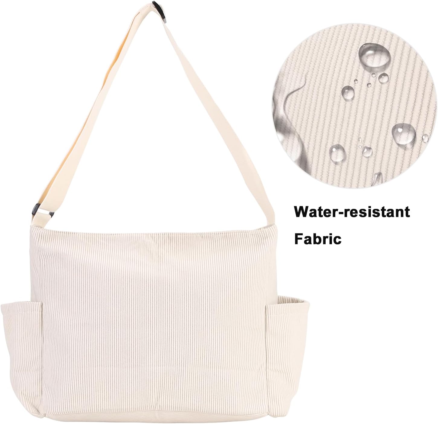 Corduroy Messenger Bag for School Satchel Tote Bag Women/Men Hobo Bags - Image 5