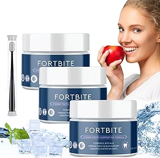 Fortbite Tooth Powder, Fortbite Toothpaste - All Natural Tooth Powder, Fortbite Remineralizing Tooth Powder for Healthy Teeth & Gums, Tooth Whitening Powder Stain Removal, Quickly Clean Teeth (3 Pcs)