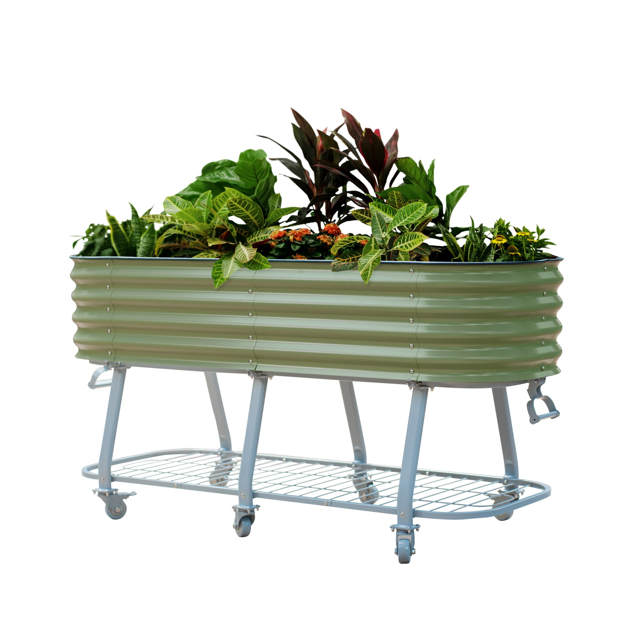Vego garden 2 x 6 ft Raised Garden Bed with Legs and Wicking Cell System - Perfect for Gardening Vegetables, Herbs, and Flowers on The Patio - Outdoor & Indoor Elevated Planter Box - Olive Green