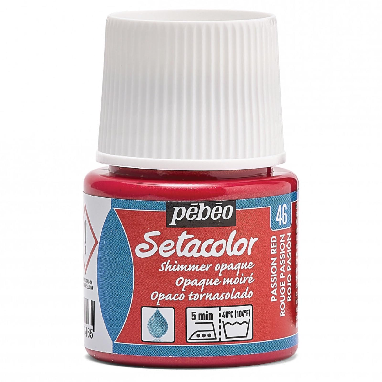 Pebeo Setacolor Opaque Fabric Paint 45-Milliliter Bottle, Shimmer Passion Red