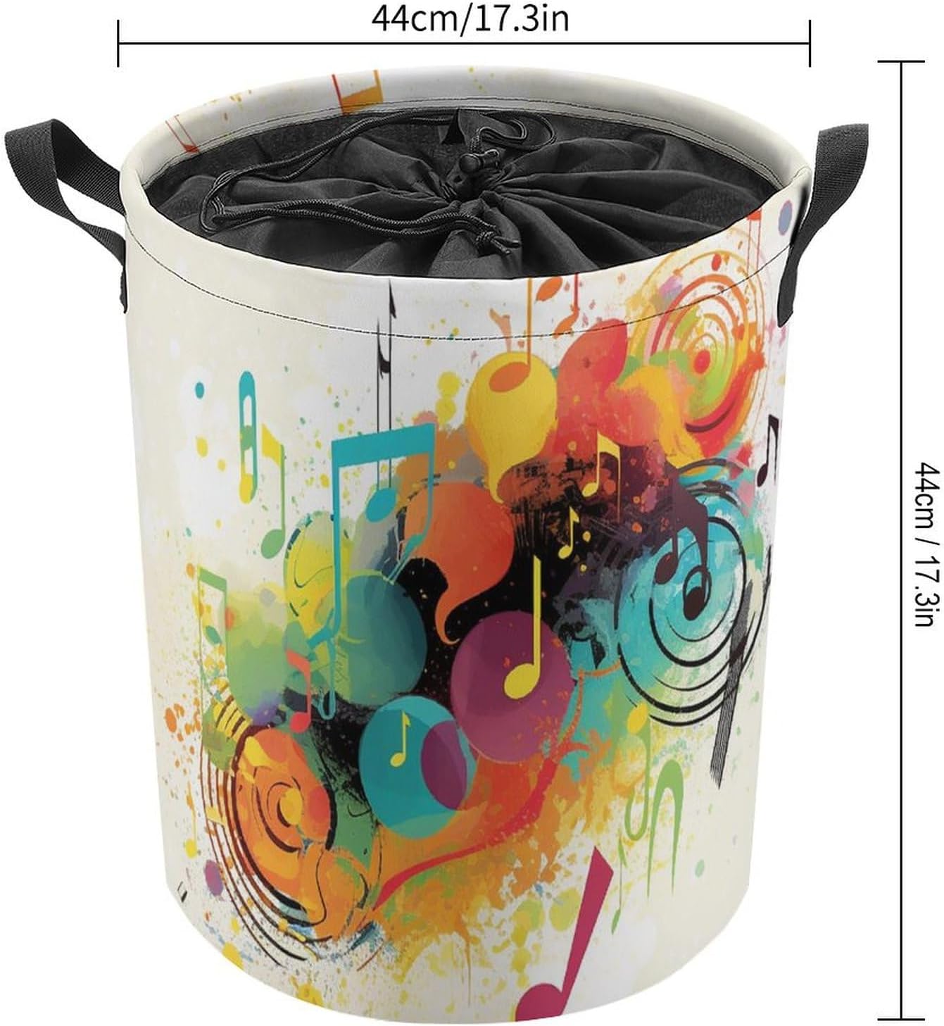 Dirty Clothes Laundry Basket Abstract Music Themed Printed Waterproof Foldable Laundry Hampe Large Laundry Hamper For Bathroom/Laundry Storage/Bedroom image 2