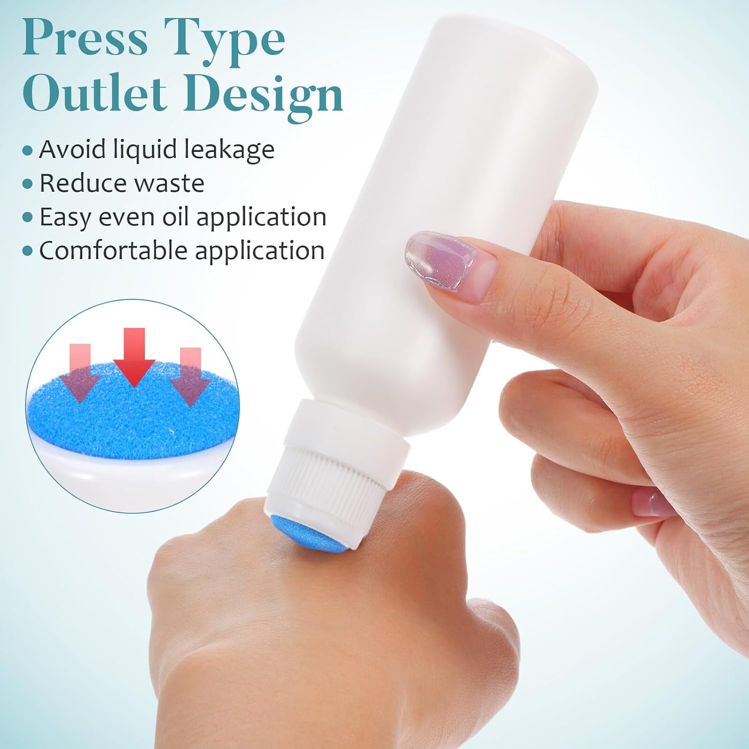 SHINEOFI Sponge Head Applicator Bottles Refillable Plastic Dauber Containers for Liquid Glue Paint Essential Oils with, Empty Reusable Sponge Applicator Bottles 4pcs 100ml