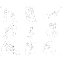 nacnic Collection of Drawings. 10 Posters Illustrated with a Single Stroke. Posters with a Single line. 11'x17' Size unframed