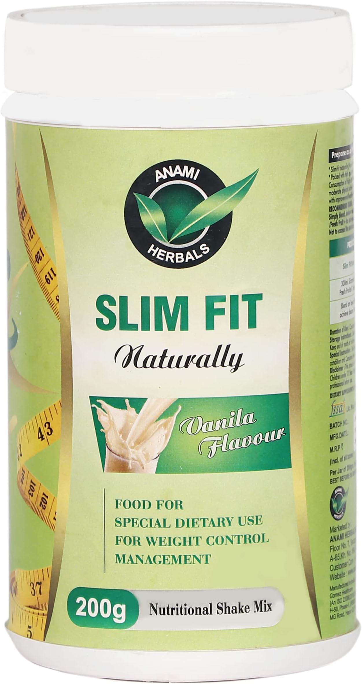 Slim Fit Naturally | Enriched with 15+ Ayurvedic Herbs | Weight Management Solution | Vanilla Flavoured Drink