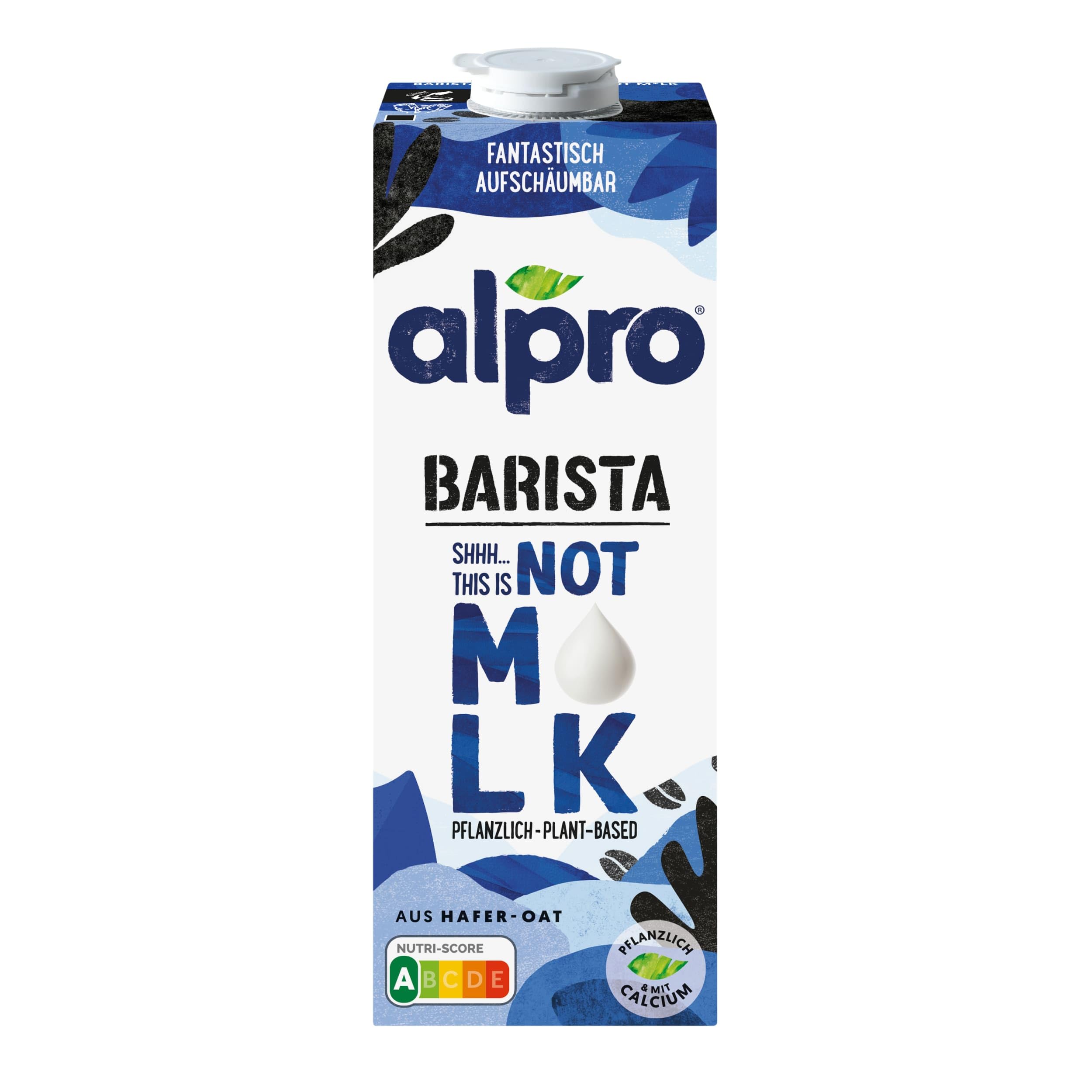 Alpro This is Not Milk Barista - Pour faire mousser - Végétalien et sans produits laitiers - Naturellement sans lactose - Riche en fibres, calcium et vitamines - 8 x 1 L - Durable