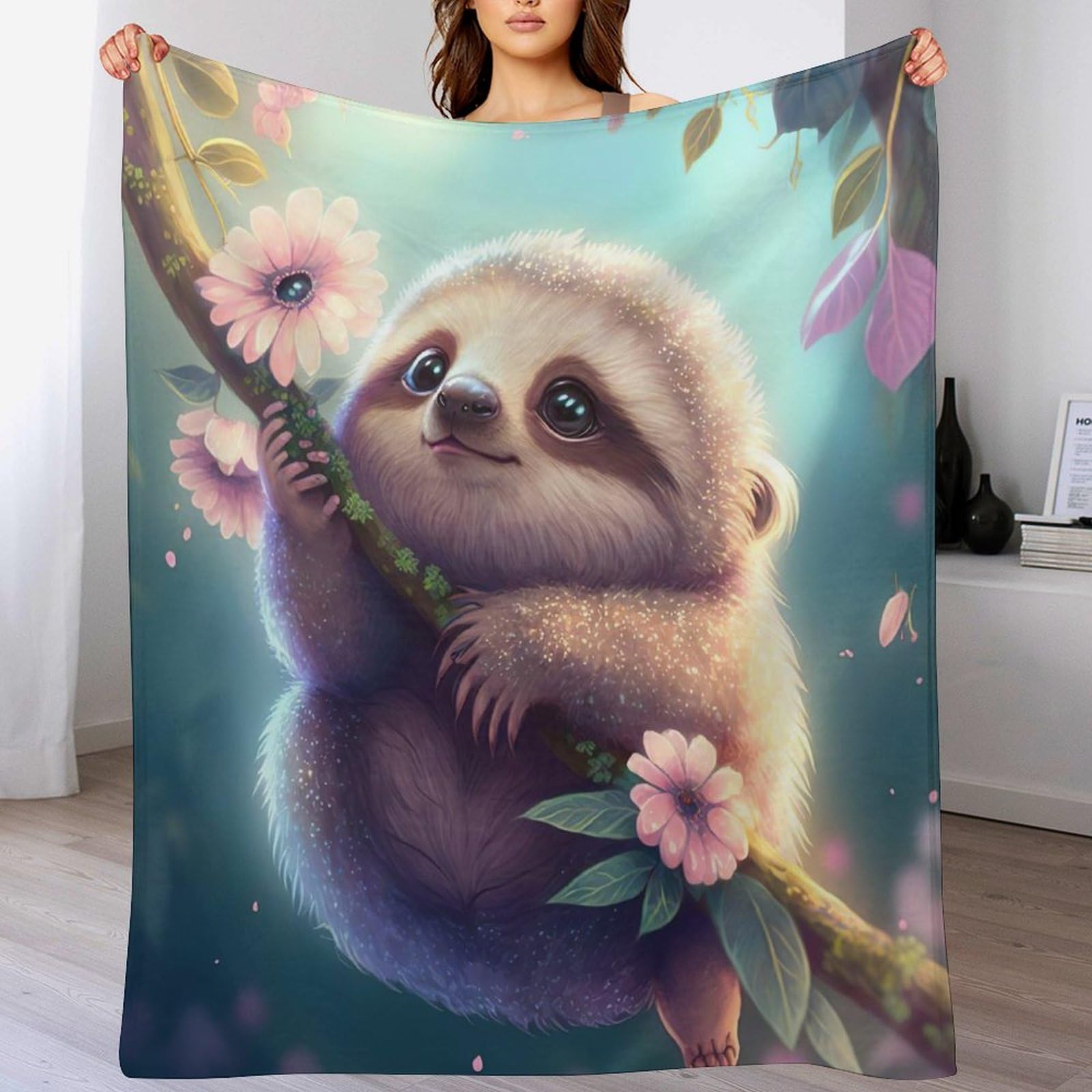 Couverture paresseux flannel 180x200cm plaid canapé enfant et adulte 3D