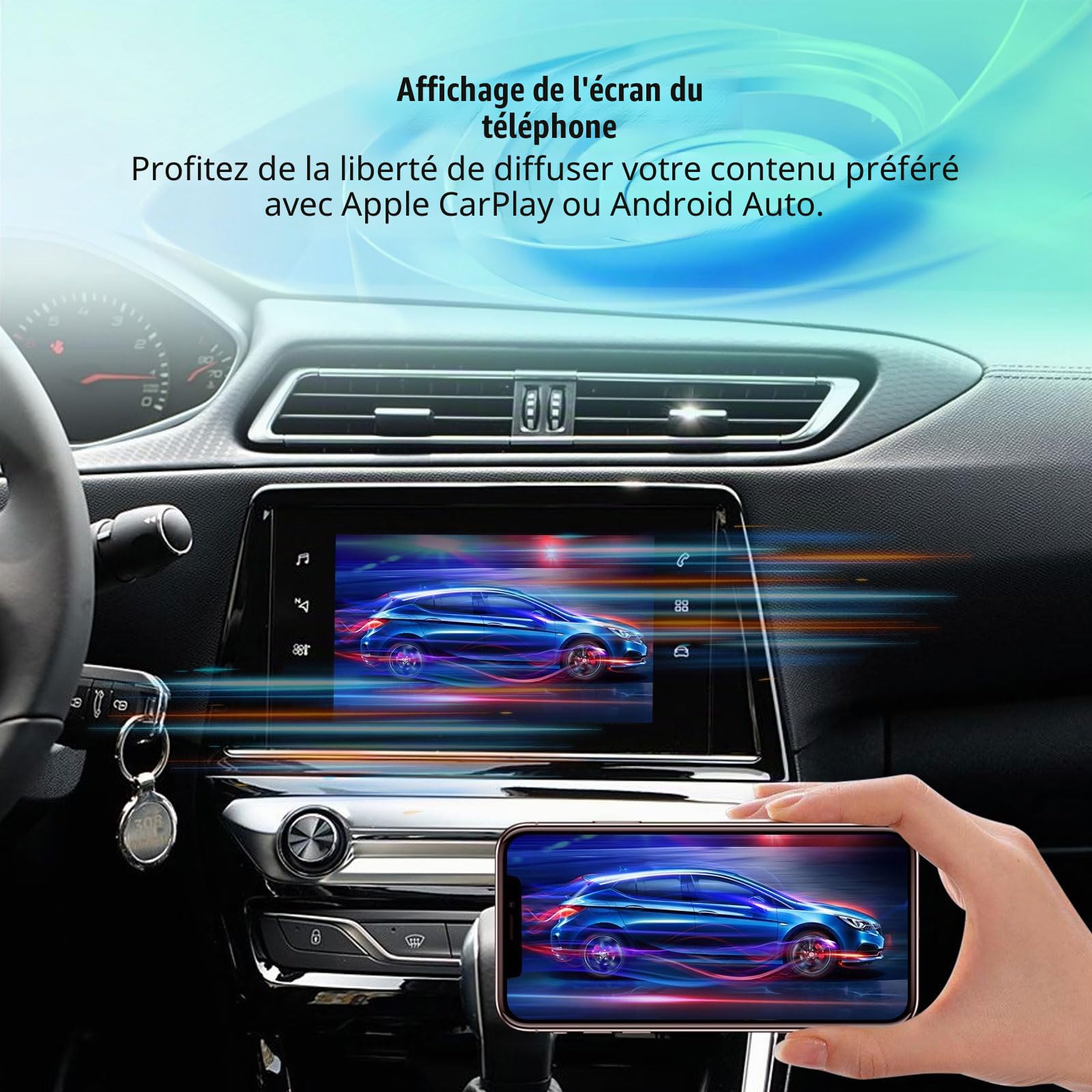 Kit rétrofit Décodeur CarPlay sans Fil Android Auto pour Peugeot/Citroen
