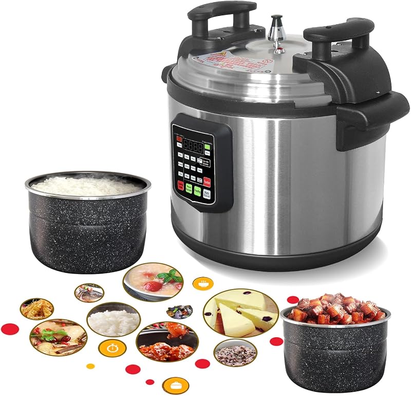 Kolice 220 Volts Commercial Electric 15L Pressure Cooker, Multi Cooker Pressue Canner With Non-stick Inner Pot, 15L (16 QT), 2000W,For Hotel Restaurant Kitchen and only for 220V (NOT 110V)