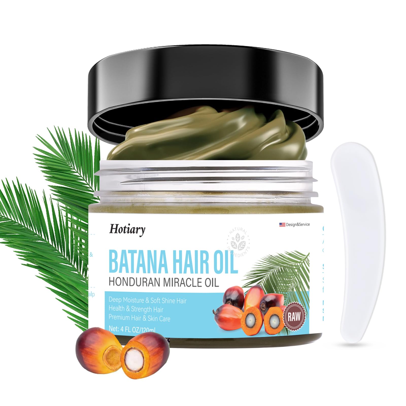 Hotiary Raw Batana Oil for Hair Growth, Dr. Sebi Organic Batana Oil unrefined from Honduras,Pure Natural Hair Masks for Nourishes Dry, Reduces Hair Loss (1)