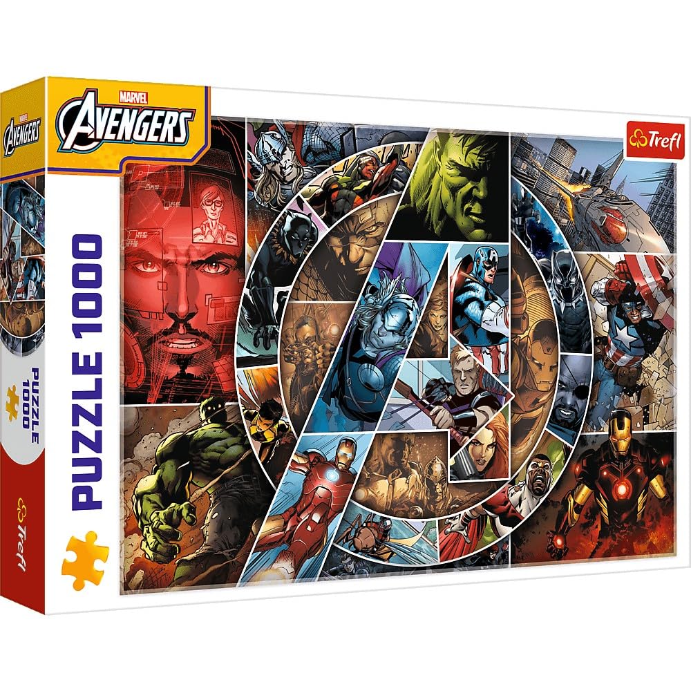 Trefl Marvel The Avengers, Heroes-1000 Pieces Superheroes, Classic Puzzle for Adults and Children from 14 Years, Multicoloured, 10934