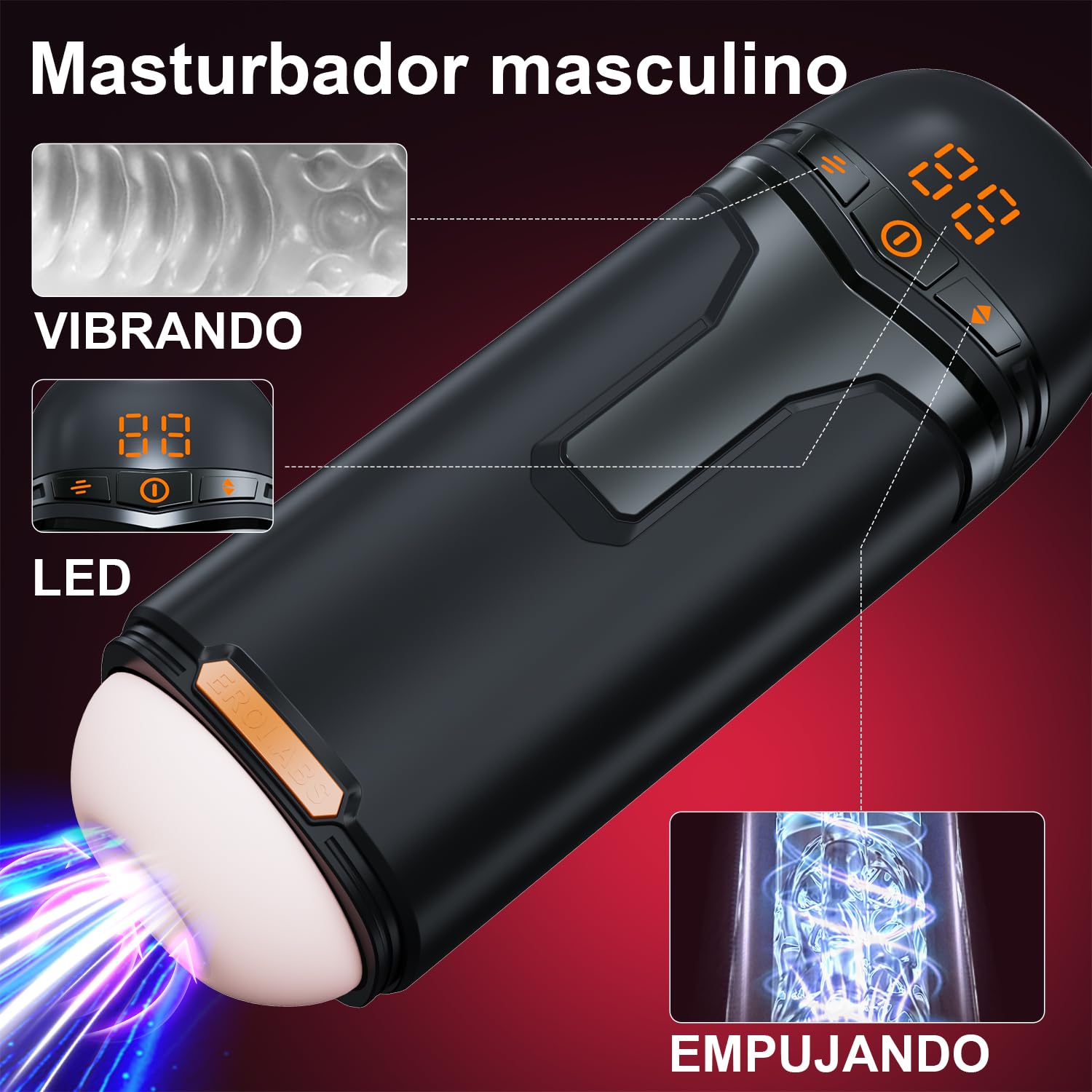 Masturbador Masculino Juguetes Sexuales Hombre con 10 Modos de Rotación Telescópica y Vibración y Succión, Masturbador Hombre Juguetes Eróticos para Hombre Sexuales Vagina Masturbádores Masculino Real
