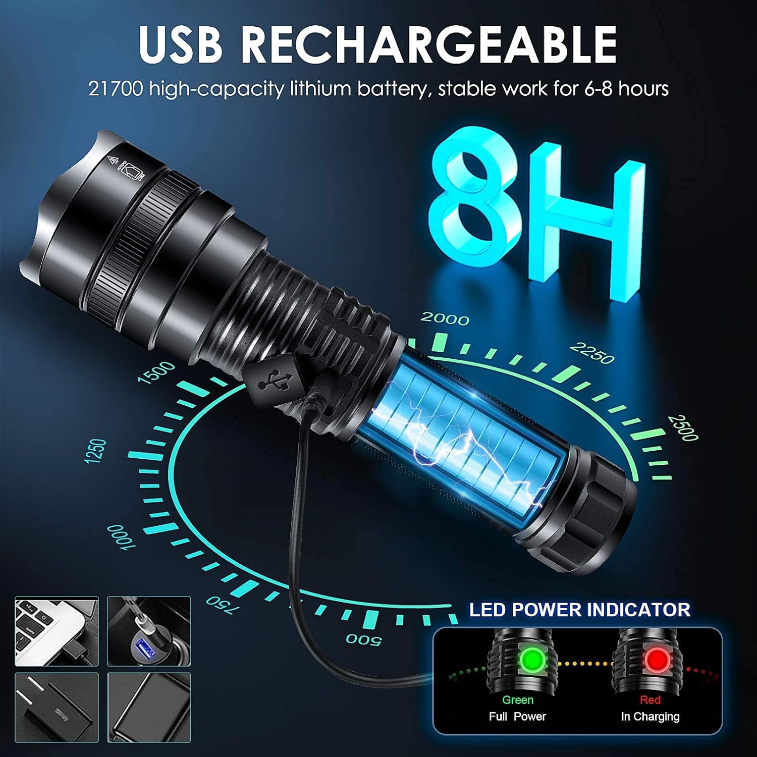 BERCOL Rechargeable Flashlights Waterproof Flashlight Photo