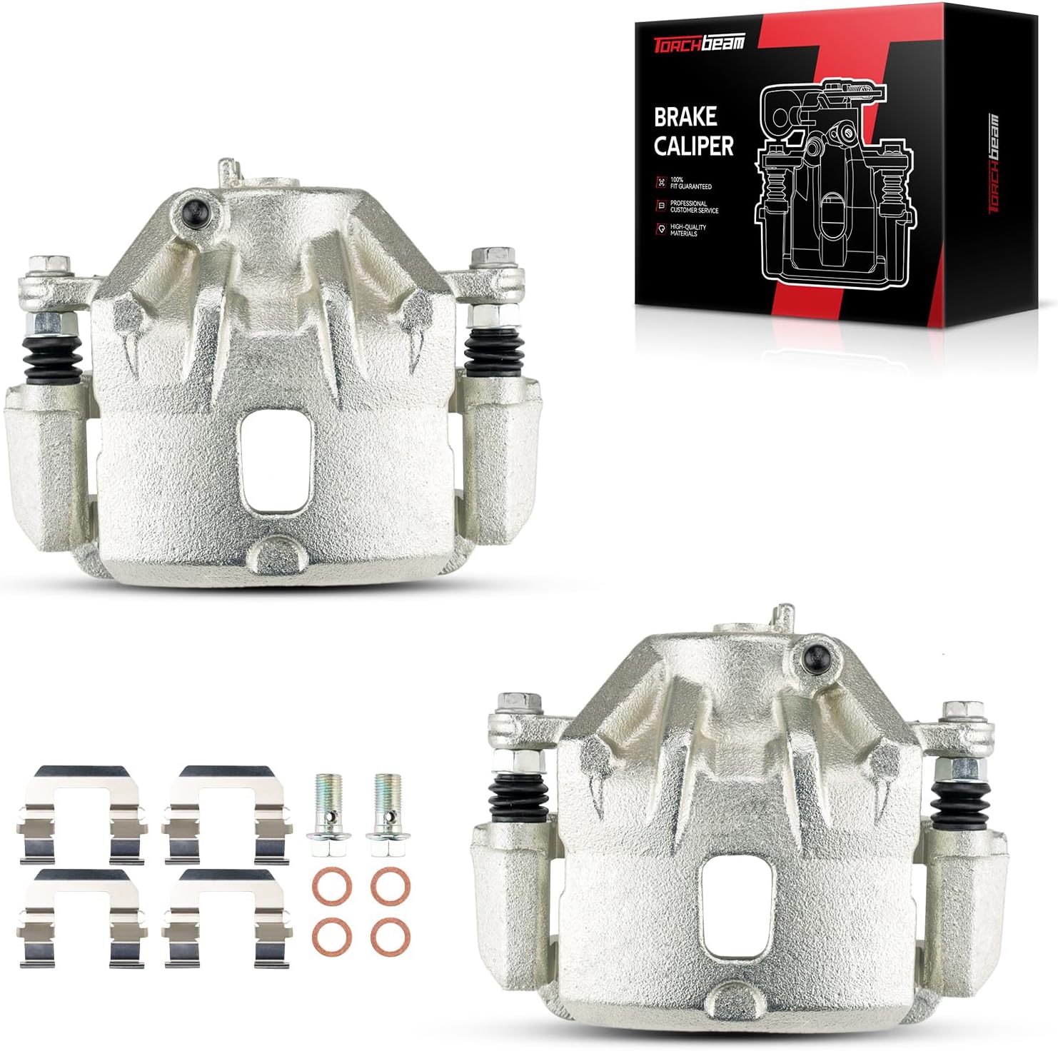 Torchbeam Front Brake Calipers Set for Kia Sportage 2005-2010, Hyundai Tucson 2005-2009, Front Left and Front Right Calipers with Bracket Replace # 19B2997+19B2996