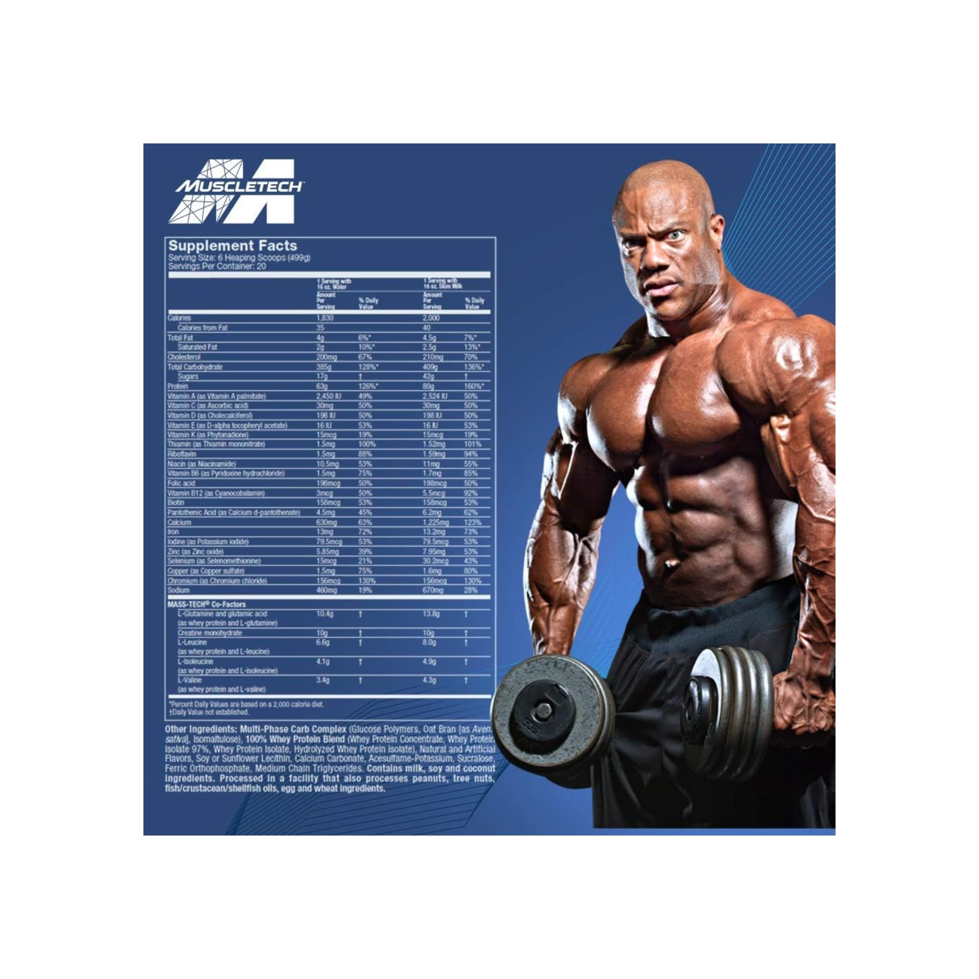 Muscletech Mass Gainer Protein Powder Mass Tech Extreme 2000