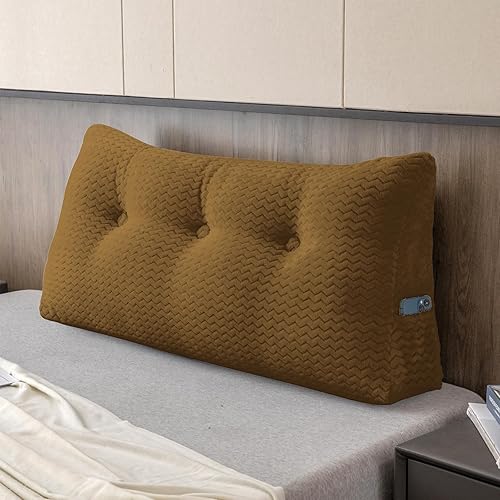 Miniatura 24 de Cabecera triangular grande, respaldo de cuña y de posicionamiento, almohadas de lectura, almohadas para cama de día, literas, con funda extraíble,